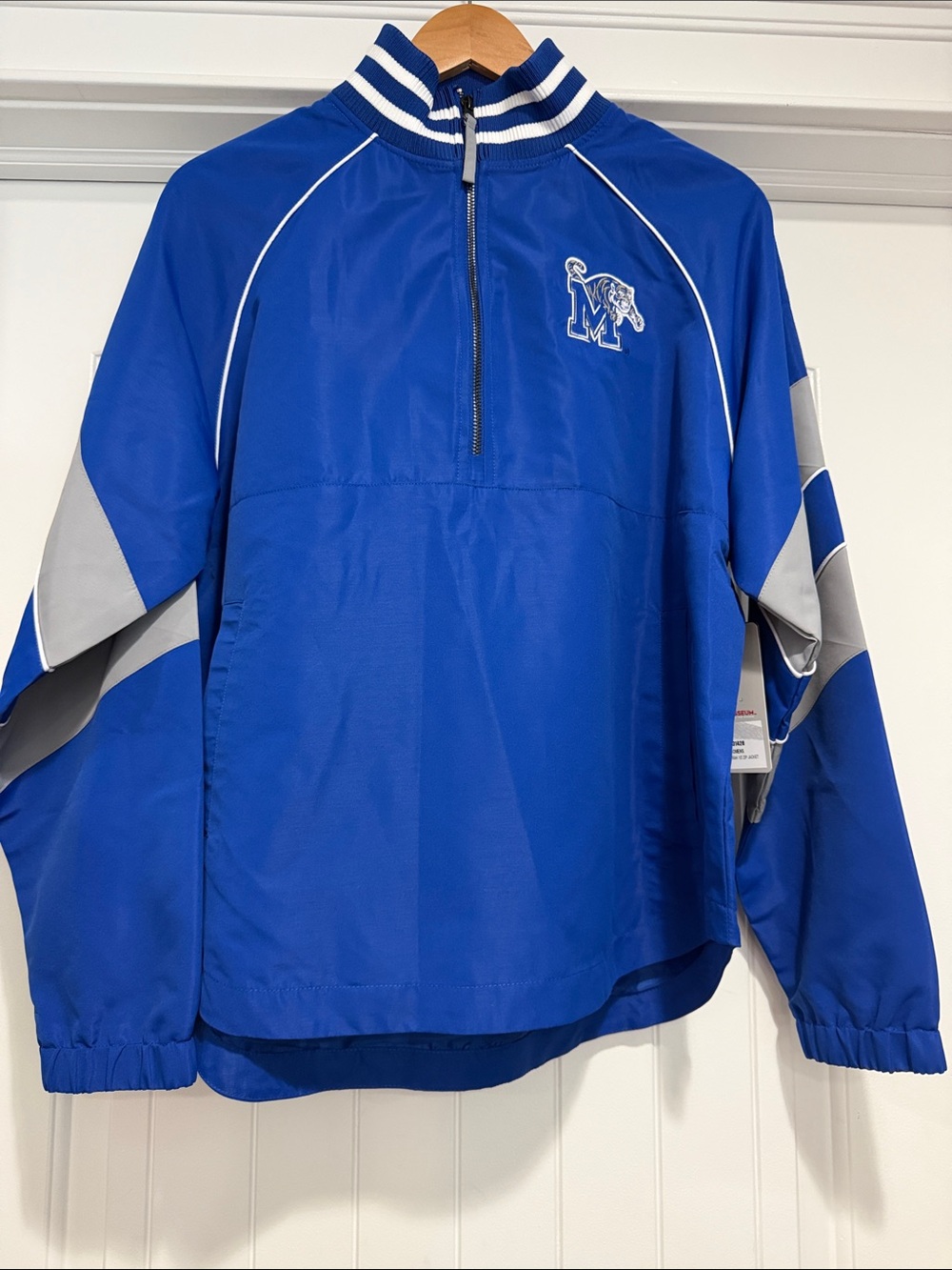 NEW Memphis Tigers Colosseum Blue 1/2 Zip Pullover Anorak Jacket Women's Size M.